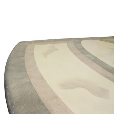 Karl Springer Karl Springer Style Extension Dining Table with Artisan Faux Goatskin 1980s