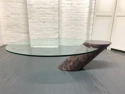 Karl Springer Karl Springer Style Goatskin Cantilevered Coffee Table