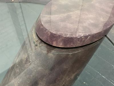Karl Springer Karl Springer Style Goatskin Cantilevered Coffee Table