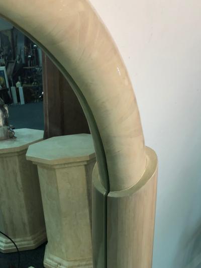 Karl Springer Karl Springer Style Lacquered and Tessellated Large Scale Mirror