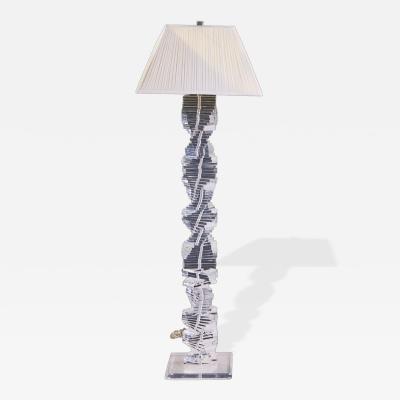 Karl Springer Karl Springer Style Mid Century Stacked Lucite Helix Floor Lamp