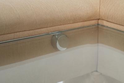 Karl Springer Karl Springer Style Padded Leather Coffee Table 1980 c 