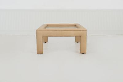 Karl Springer Karl Springer Style Padded Leather Coffee Table 1980 c 