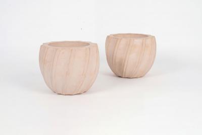 Karl Springer Karl Springer Style Ribbed Planter c 1980
