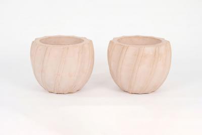 Karl Springer Karl Springer Style Ribbed Planter c 1980