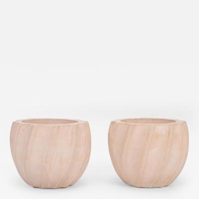 Karl Springer Karl Springer Style Ribbed Planter c 1980