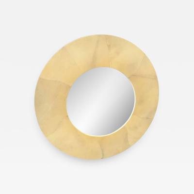 Karl Springer Karl Springer Style Round Goatskin Mirror