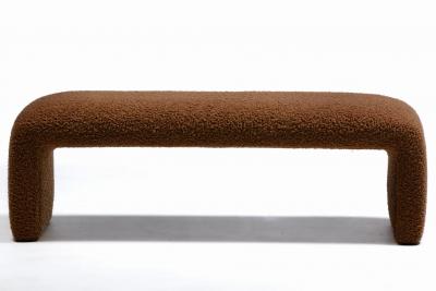 Karl Springer Karl Springer Style Waterfall Bench in Chocolate Cocoa Boucl 