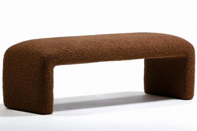 Karl Springer Karl Springer Style Waterfall Bench in Chocolate Cocoa Boucl 