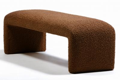 Karl Springer Karl Springer Style Waterfall Bench in Chocolate Cocoa Boucl 
