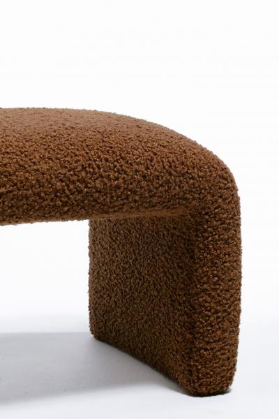 Karl Springer Karl Springer Style Waterfall Bench in Chocolate Cocoa Boucl 