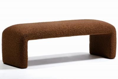 Karl Springer Karl Springer Style Waterfall Bench in Chocolate Cocoa Boucl 