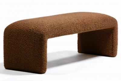 Karl Springer Karl Springer Style Waterfall Bench in Chocolate Cocoa Boucl 