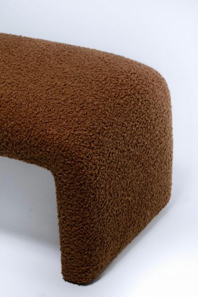 Karl Springer Karl Springer Style Waterfall Bench in Chocolate Cocoa Boucl 