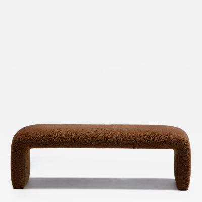 Karl Springer Karl Springer Style Waterfall Bench in Chocolate Cocoa Boucl 