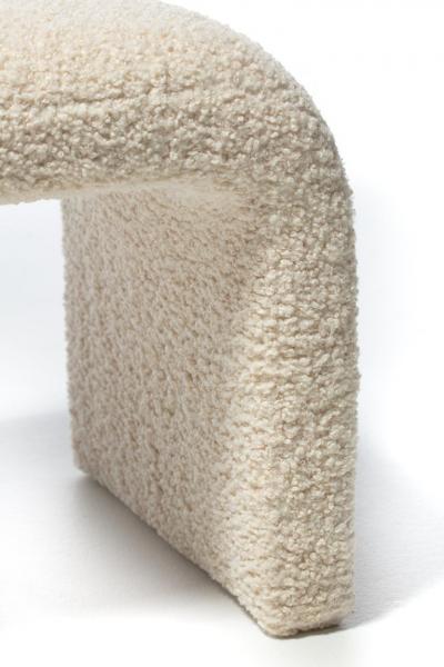 Karl Springer Karl Springer Style Waterfall Bench in Ivory Boucl 