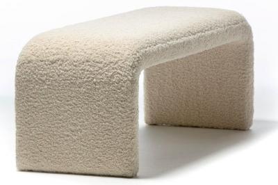 Karl Springer Karl Springer Style Waterfall Bench in Ivory Boucl 