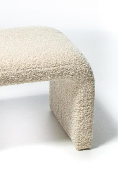 Karl Springer Karl Springer Style Waterfall Bench in Ivory Boucl 