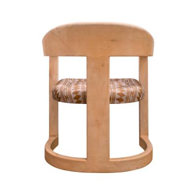 Karl Springer Karl Springer Superb Set of 6 Onassis Chairs in Lacquered Goatskin 1980s