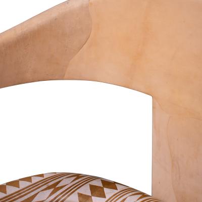 Karl Springer Karl Springer Superb Set of 6 Onassis Chairs in Lacquered Goatskin 1980s