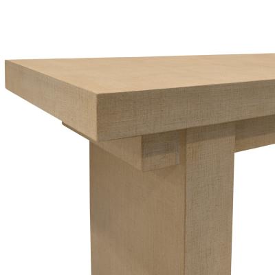 Karl Springer Karl Springer T Style Console Table in Lacquered Linen 1970s