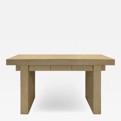 Karl Springer Karl Springer T Style Console Table in Lacquered Linen 1970s