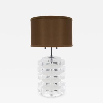 Karl Springer Karl Springer Table Lamp With Solid Lucite Discs 1970s