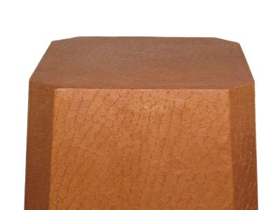 Karl Springer Karl Springer Tapering Pedestal in Embossed Ostrich Foot Leather 1970s