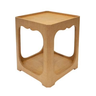 Karl Springer Karl Springer Two Tier Side Table in Grasscloth 1976 1978