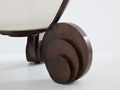 Karl Springer Karl Springer for Seguso large bronze Art Deco frosted glass vase 1980