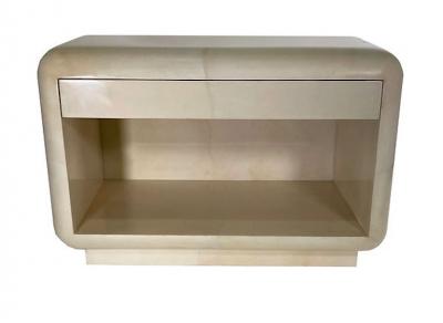 Karl Springer LTD A Pair of American Modern Bullnose Night Tables Karl Springer