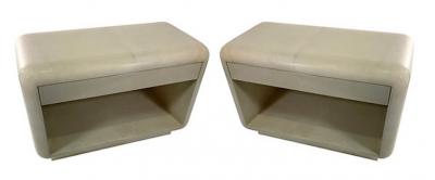 Karl Springer LTD A Pair of American Modern Bullnose Night Tables Karl Springer