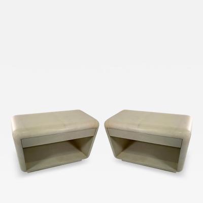 Karl Springer LTD A Pair of American Modern Bullnose Night Tables Karl Springer