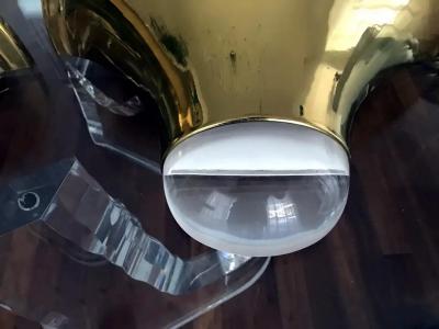 Karl Springer LTD BRASS AND LUCITE TULIP WALL SCONCE BY KARL SPRINGER