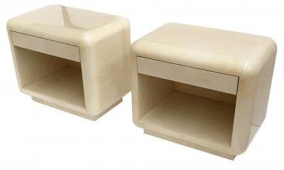Karl Springer LTD BULLNOSE NIGHT TABLES