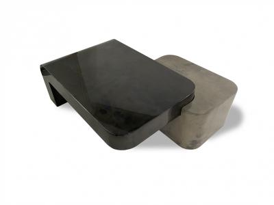 Karl Springer LTD Customizable Karl Springer Ltd Interlocking Parchment Goatskin Coffee Table