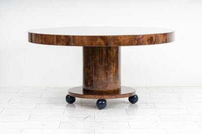 Karl Springer LTD Karl Springer LTD Lacquered Goatskin Ball Foot Table USA