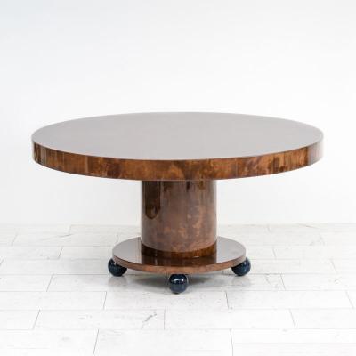 Karl Springer LTD Karl Springer LTD Lacquered Goatskin Ball Foot Table USA