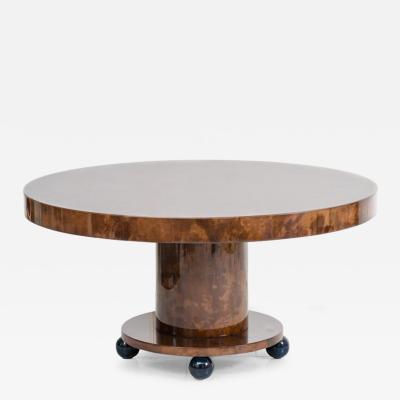 Karl Springer LTD Karl Springer LTD Lacquered Goatskin Ball Foot Table USA
