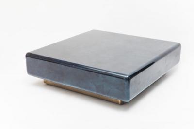 Karl Springer LTD Karl Springer LTD Lacquered Goatskin Pedestal Base Low Table USA 2018