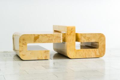Karl Springer LTD Karl Springer LTD Lacquered Goatskin Sculpture Low Table USA