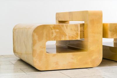 Karl Springer LTD Karl Springer LTD Lacquered Goatskin Sculpture Low Table USA