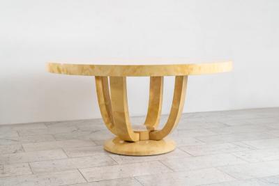 Karl Springer LTD Karl Springer LTD Monumental Goatskin Dining Table in Citron USA