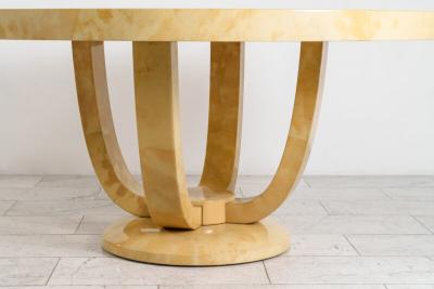 Karl Springer LTD Karl Springer LTD Monumental Goatskin Dining Table in Citron USA