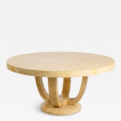 Karl Springer LTD Karl Springer LTD Monumental Goatskin Dining Table in Citron USA