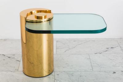 Karl Springer LTD Karl Springer LTD Polished Bronze Sculpture Leg Table USA