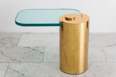 Karl Springer LTD Karl Springer LTD Polished Bronze Sculpture Leg Table USA