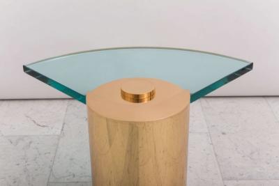 Karl Springer LTD Karl Springer LTD Polished Bronze Sculpture Leg Table USA