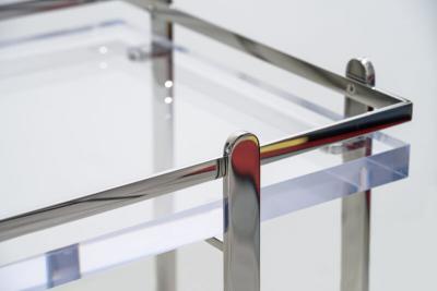 Karl Springer LTD Karl Springer LTD Stainless Steel and Lucite Bar Cart USA