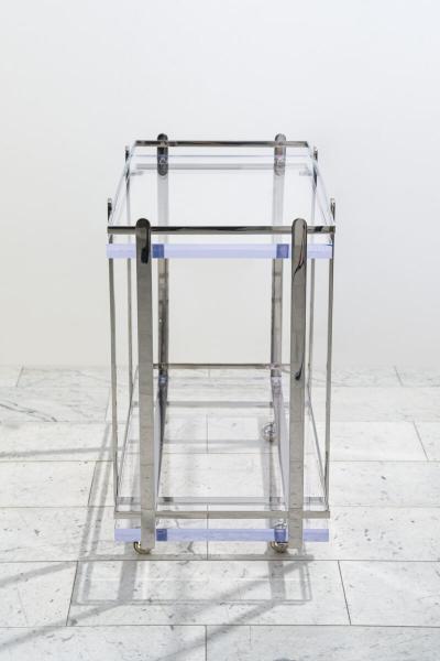 Karl Springer LTD Karl Springer LTD Stainless Steel and Lucite Bar Cart USA